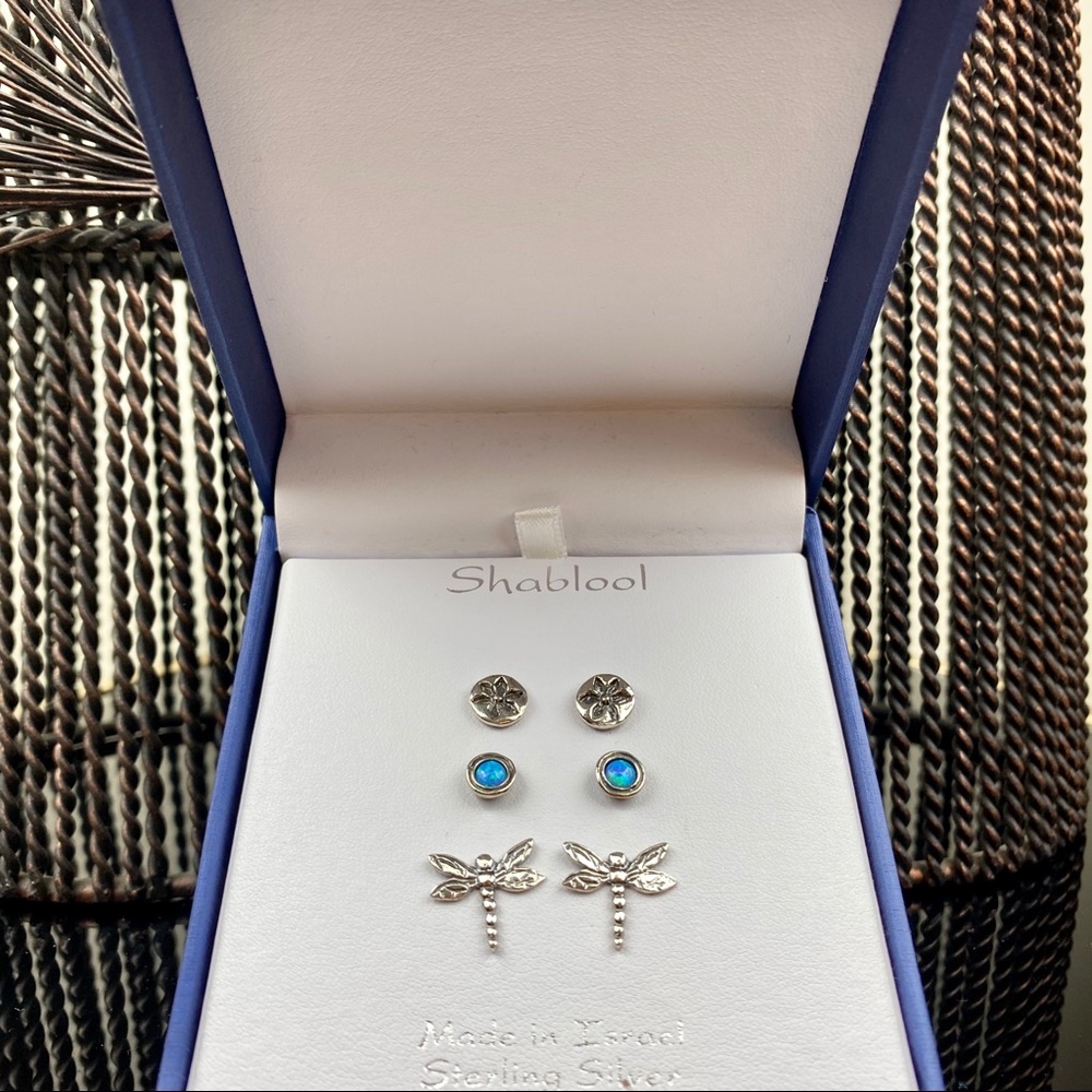 Shablool sterling silver earrings set NWT